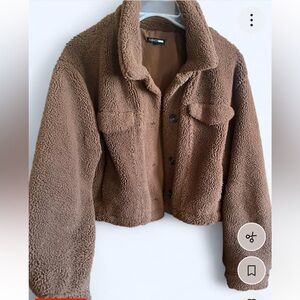 Topshop Brown Teddy Jacket